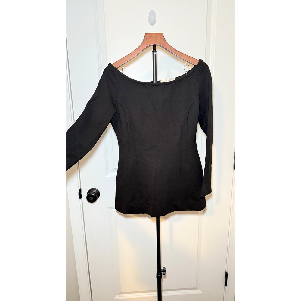 Favorite Daughter Long Sleeve Boat Neck Ponte Top Princess Seams Size 6 - Picture 4 of 7
